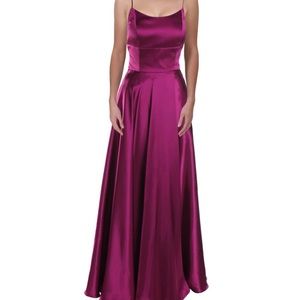 Betsy & Adam Magenta Prom Dress
